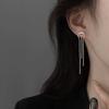 Fashion Jewelry 925 Sterling Silver Moon Tassel Chain Stud Earring for Women Simple Casual Earring Piercing Jewelry