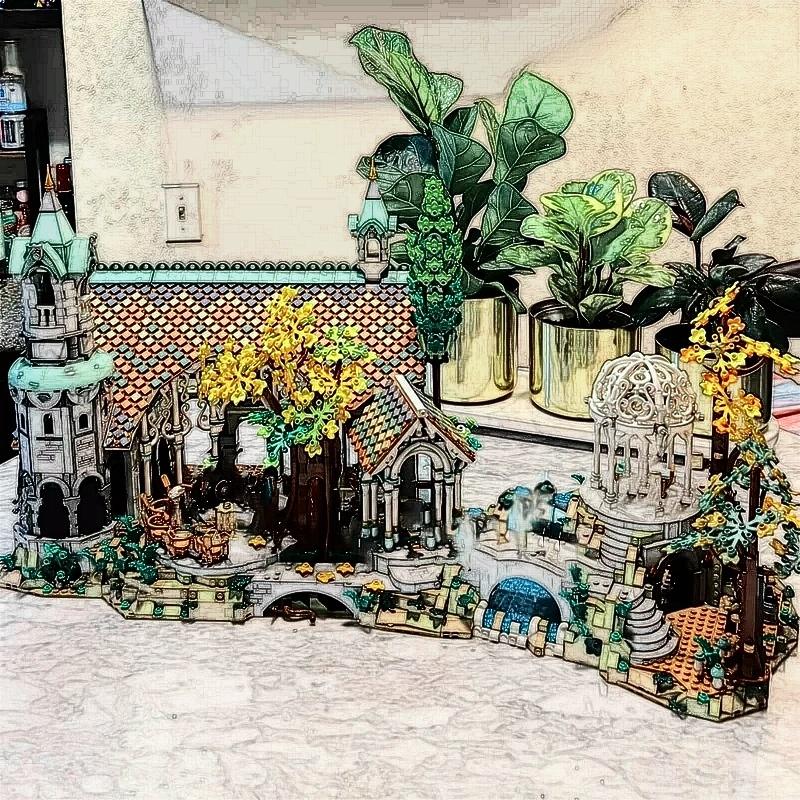 New 6167pcs Circular Movie Series Street Scene Model Compatible With Home Decor Style For Adult's Christmas Birthday Gifts
