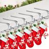 4 Stück Schwerlast-Gusseisen-Strumpfhalter, Gebogene S-Haken Weihnachts-/Feiertags-Strumpfaufhänger mit stabilen Clips