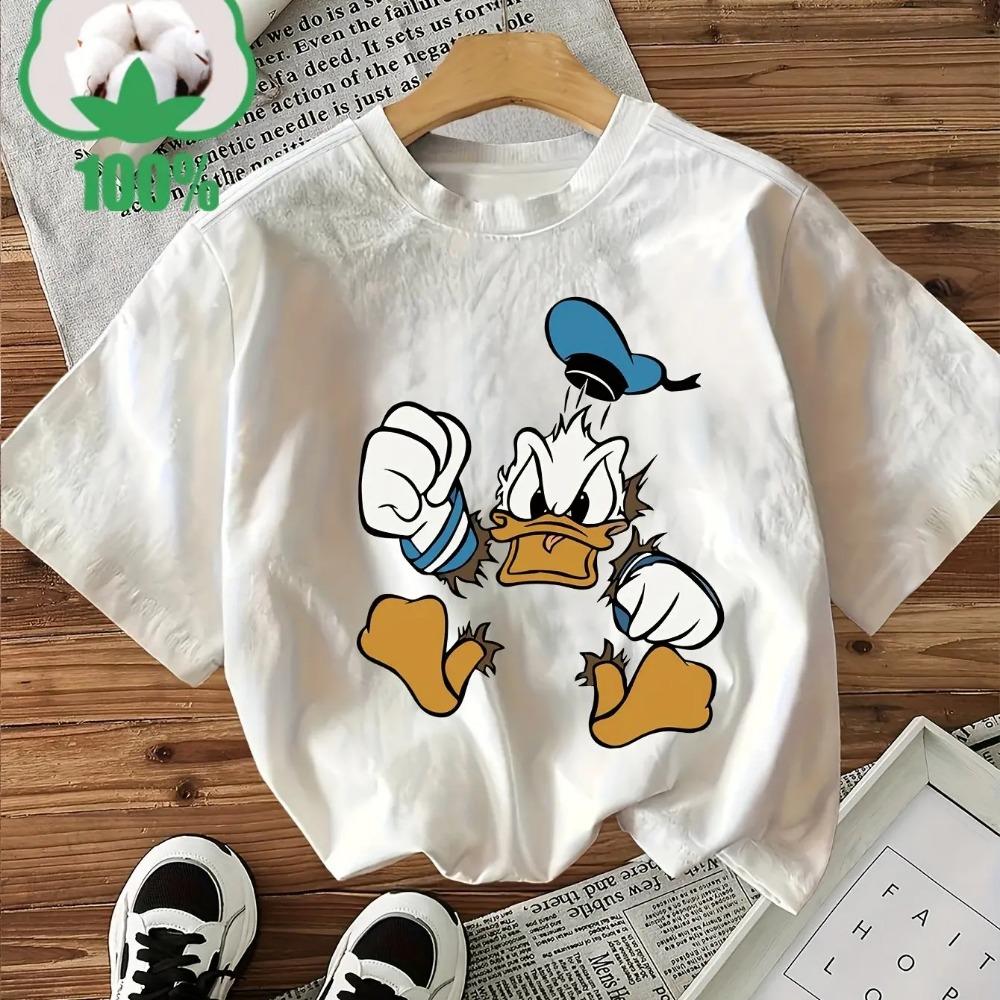 Donald Duck Boys and Girls Summer T-Shirt - Casual Sport Loose Comfortable Short-Sleeved Children's Shirt