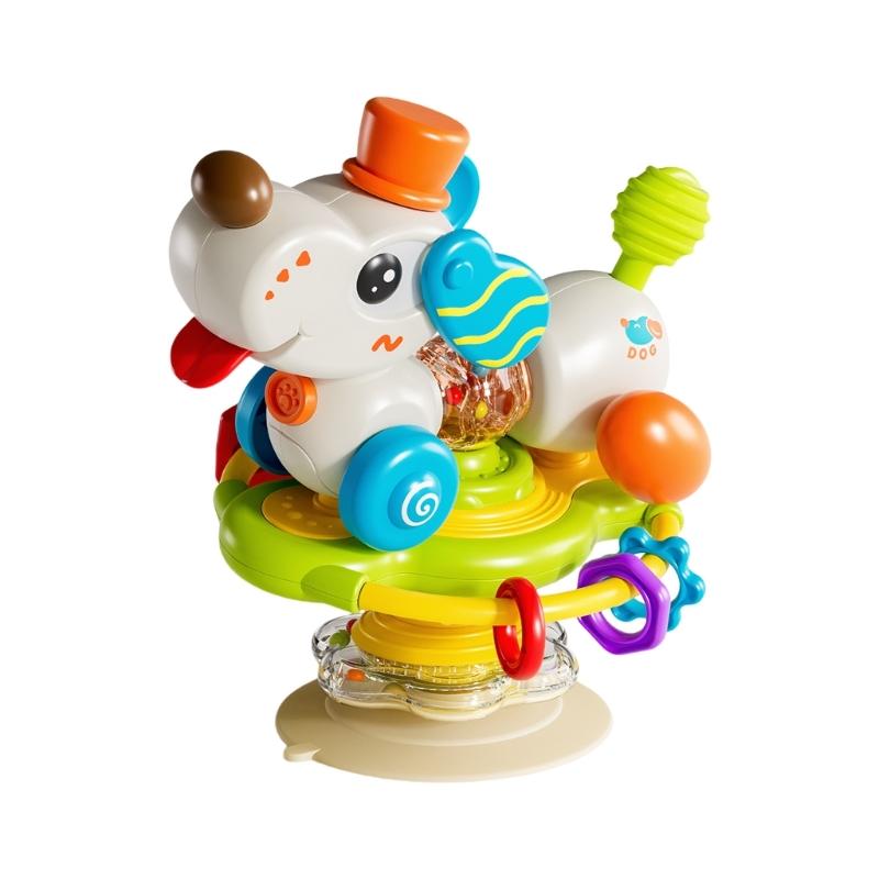 

Baby Suction Cup Feeding Trainer Spinner Toy ABS Cartoon Dog Promote Hand Eye Coordination Early Educaiton Handheld Toy белый