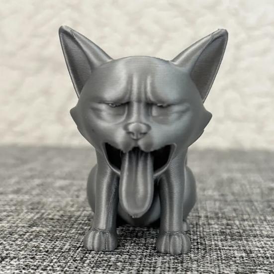 3D Printed Vomit Cat Figurine Plastic Kitten Statue Animal Sculpture
