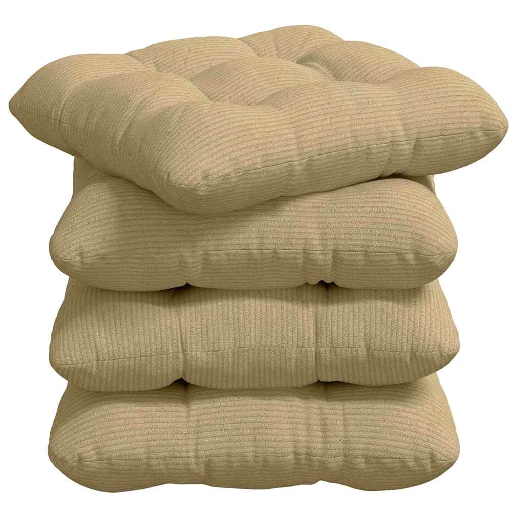 Seat Cushions 4 Pcs Grey Green 40 X 40 Cm Cord Fabric