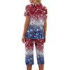 2 Piece Sets For Women Short Sleeve Top And Pants With Pockets Workout Soft  Print Sets