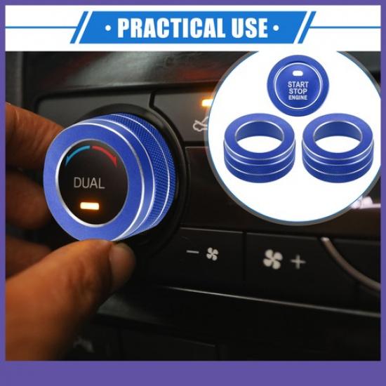AC Climate Control Knob Rings FOUR  For Toyota RAV4 - Blue