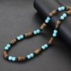 Natürliches Kokosnussschalen Holz Halskette Für Männer 18 Zoll Kurzes Halsband Vulkanstein Tigerauge Stein Halskette Schmuck Geschenk Für Ihn