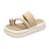 Set of toe versatile slippers for women's summer wear 2025 summer new one-word drag flat-bottomed beach sandals