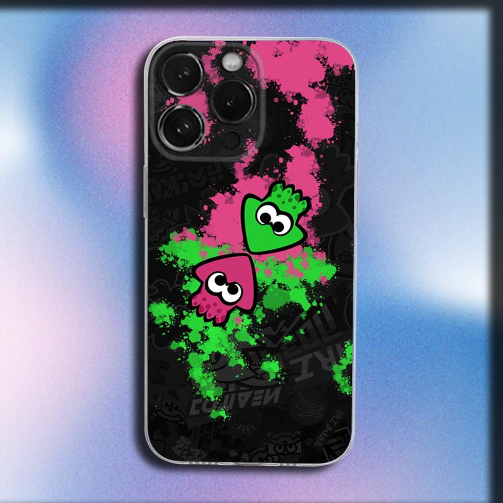 Game S-Splatoon 3 Phone Case For iPhone 16,15,14,13,12,11 Plus,Pro,Max,XR,XS,X,Plus,SE,Mini Transparent Soft Cover