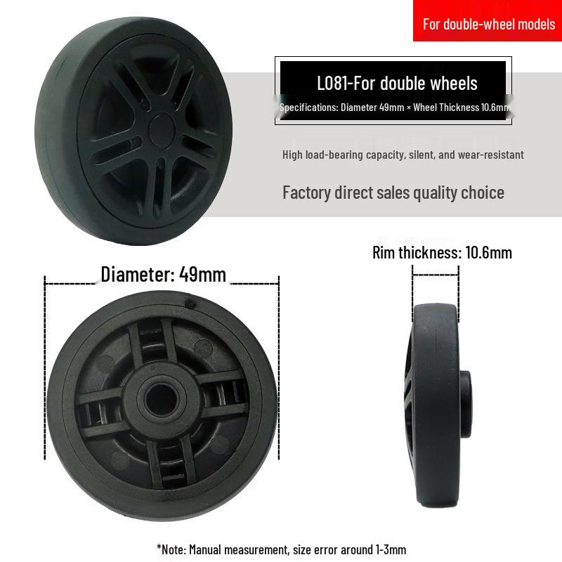 Universal Wheel Replacement for Luggage Suitcase: Leather Caster Rubber Roller Rim Repair Accessories