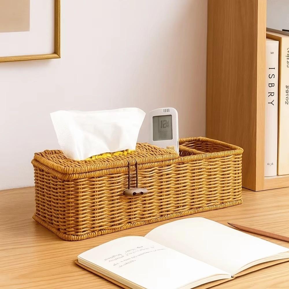 Woven Tissue Box Cover Breathable Design Tissue Dispenser New Paper Towel Holder Desktop