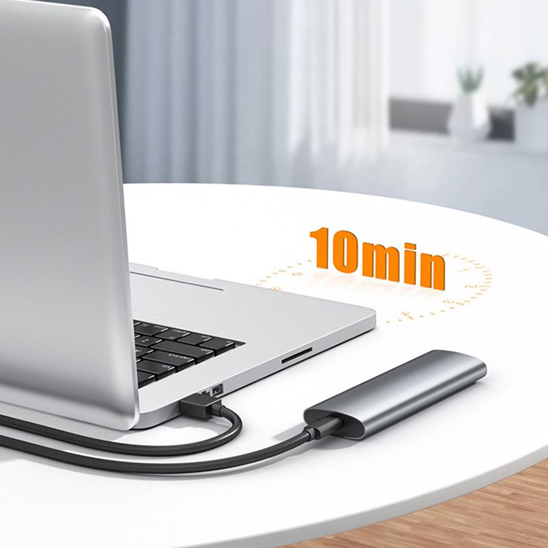 M.6 Hard Disk Box 3.1 Dual Protocol NVME/NGFF SATA SSD Type-C 3.1 Disk Tool Free M.2 SSD Case Built-in Metal Heat Sink