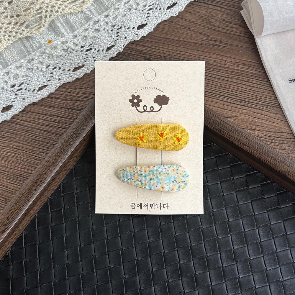 Haarspange mit gestickten Blumen im koreanischen Stil für Mädchen