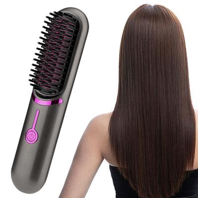 Pente elétrico quente com carregamento USB escova alisadora de cabelo 5200mAh escova alisadora de cabelo sem fio ferramenta de modelagem de cabelo anti-escaldante