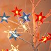 Glowing Plastic Patriotic Tree LED Light Illuminated LED Independence Day Tree Ornament For Tabletop Shelf and Garden