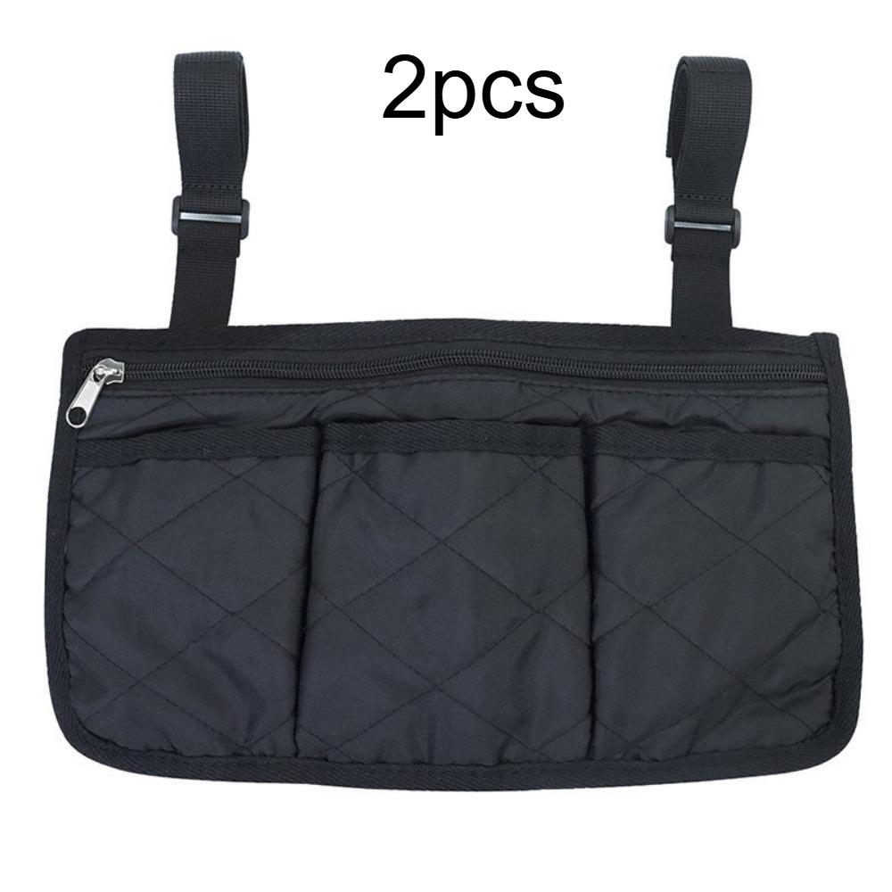 Wheelchair Side Storage Bag Mult‑Pocket Armrest Organizer Pouch Oxford Hanging Bag for Walker Rollator Wheelchair Accessories