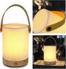 Lampe de table LED sans fil - NETTLIFE - Chevet tactile - Intensité variable - Abat-jour tissu - Bois blanc