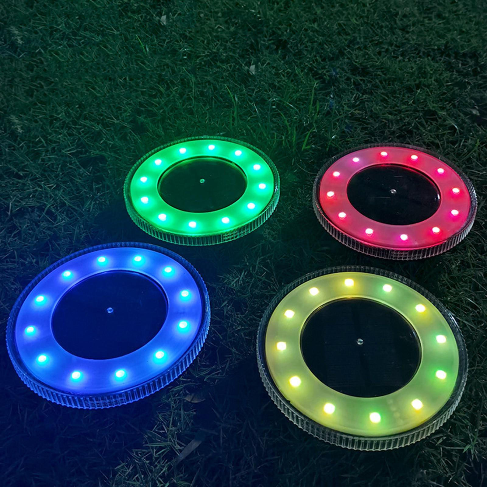 Waterproof Solar Ground Lights Outdoor 4 Pack LED in Powered Garden