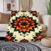 "Bohemian Floral Tapestry: Vibrant Orange & Green Decorative Wall Hanging"Blanket Flannel Throw Blanket for Sofa, Bed, Travel, Camping, Offi