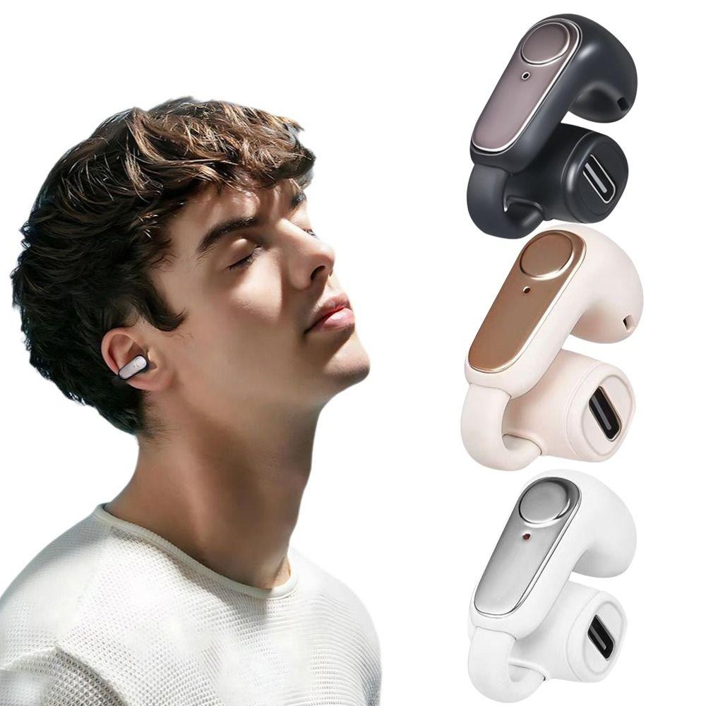 1pc Single Bluetooth 5.4 Ear Headphones Clip-On Headset Fashion Wireless Headphones