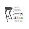 Atmosphera "Mélissa" Velvet Folding Stool - Black - Set of 4