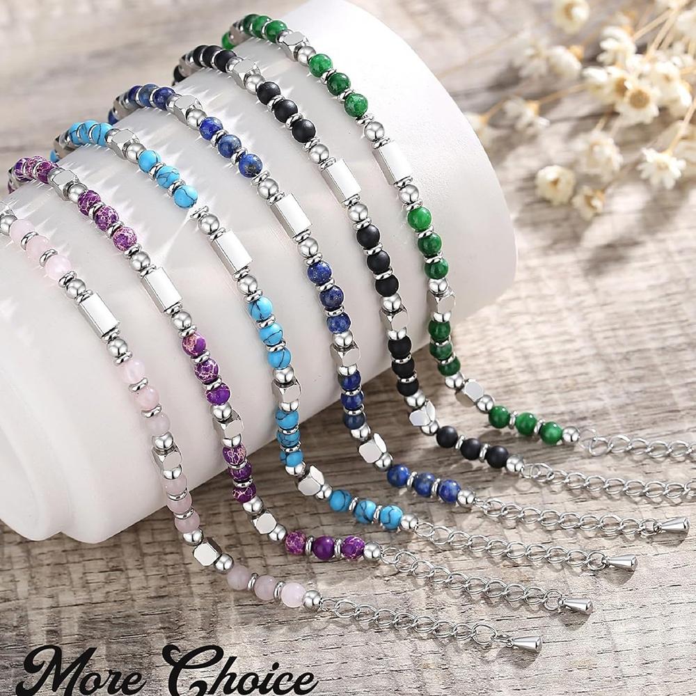 Colorful Natural Stone Adjustable Bracelet Exquisiteelegant Festival Gifts Fashionable Trendy Essential Accessory for Dressing