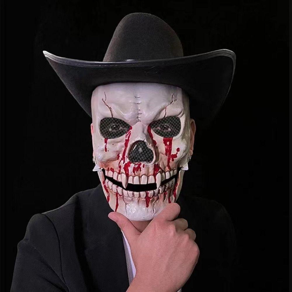 Realistic Halloween Skull Masks Adjustable Scary Skull Headgear  for Women Men