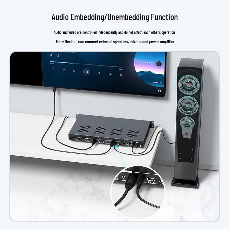 MT-viki 4K@60Hz HDMI 2.0 4x4 Seamless Matrix Switcher