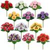 Silk Cloth Artificial Pansy Flowers DIY Phalaenopsis Simulated Rose Bouquet Soft Dyed Edged Flower Bouquet Photography Props