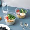Contenant alimentaire rond transparent en plastique jetable avec couvercle
