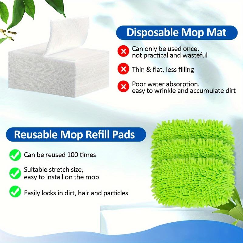 4PC Washable Microfiber Mop Pads Reusable Cleaning Cloths Super Absorbent Woven Fabric Mop Replacement Pads Suitable for Both Dry and Wet Use