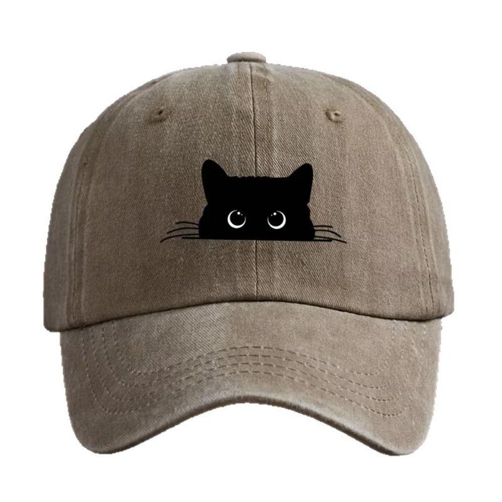 Peaked Cap Cartoon Baseball Hat Sunscreen Cotton Baseball Cap Cat Print Baseball Cap  Men