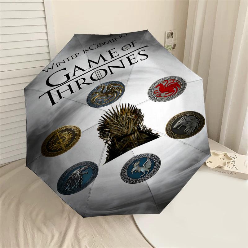 

1PC Warner Winter is Coming Game of Thrones Automatic Open/Close Umbrella with Windproof, 66-Rib Sturdy Canopy, Durable Ribs1283A