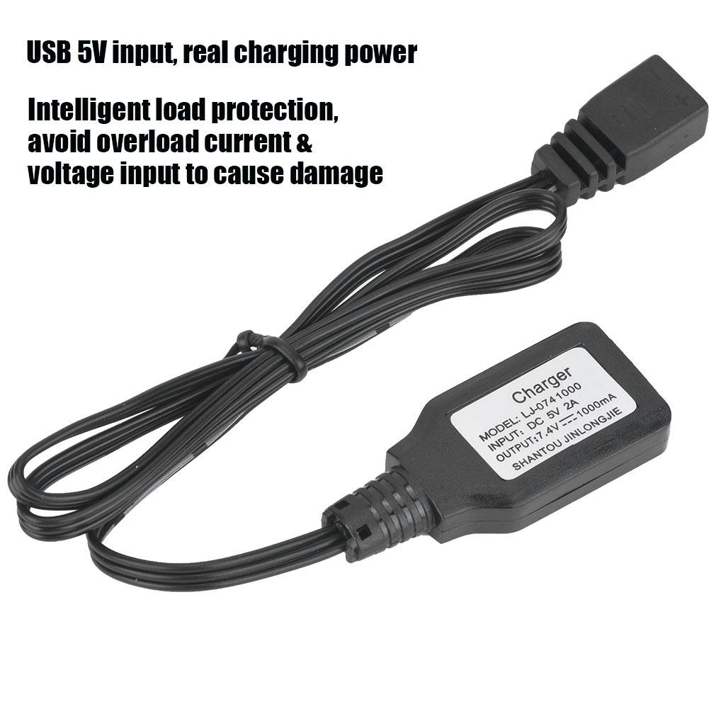 7.4V Lipo Battery USB 5V Balance Charging Cable for 9300-9304 1/18 RC Model Car