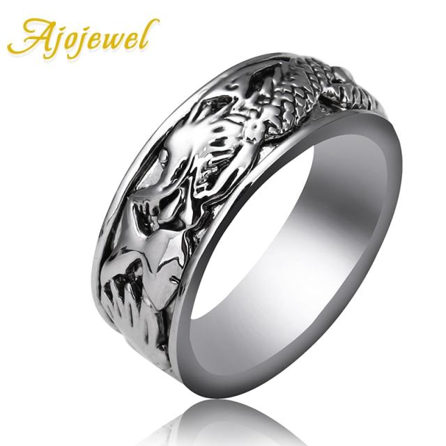 Ajojewel Size 7 12 Classic Gold Color Color Rhinestone Men Rings Black Enamel Male Finger Rings Best SellingClassic Finger Ring