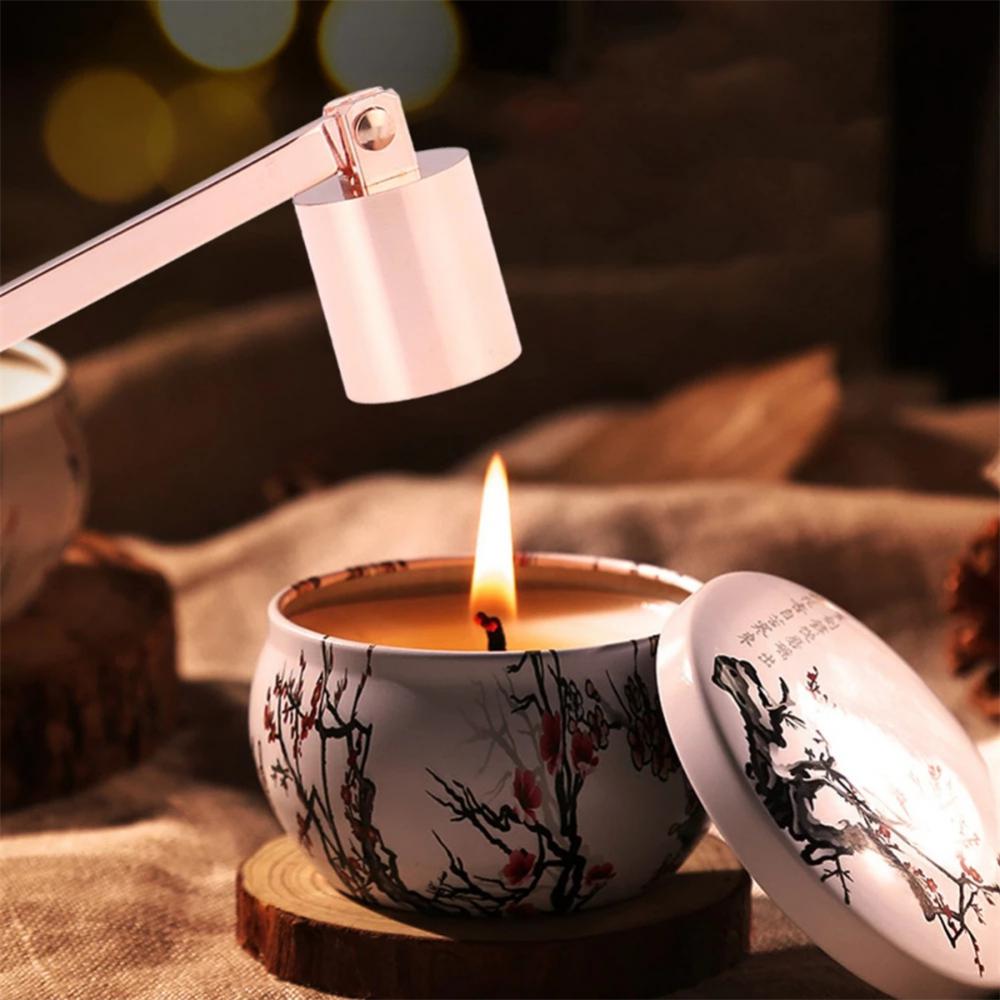 Edelstahl-Kerzen-Feuerlöscher für Zuhause, langer Griff, Kerzenlöscher, Retro, dekorative Kerze, Aromatherapie, Kerzenschirm