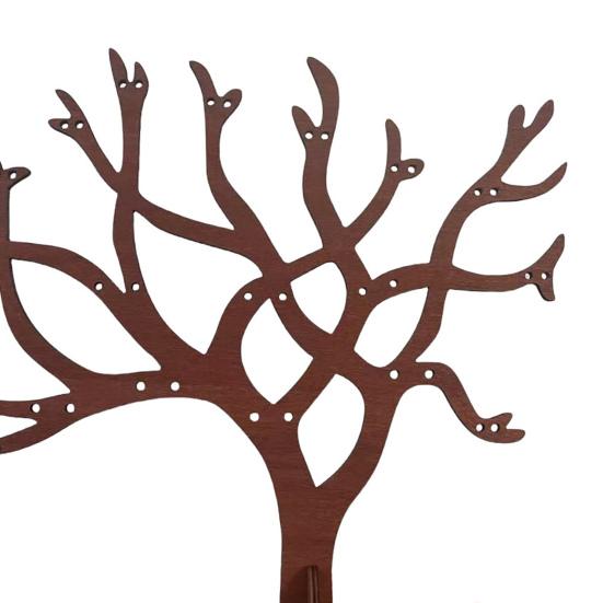 Wooden Jewelry Stand Earring Holder Easy To Install Multi-Purpose Tree Shaped Necklace Display Organizer Bracelet Holder