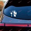 2 Pcs White 4" German Shepherd Dog Decal Sticker Car Vinyl K9 Police Unit Paw