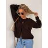 Women Solid Knit Sweater Cardigan Full Sleeve Lace Up Thick Jumper Casual Elegant Coat Sweaters Regular Autumn