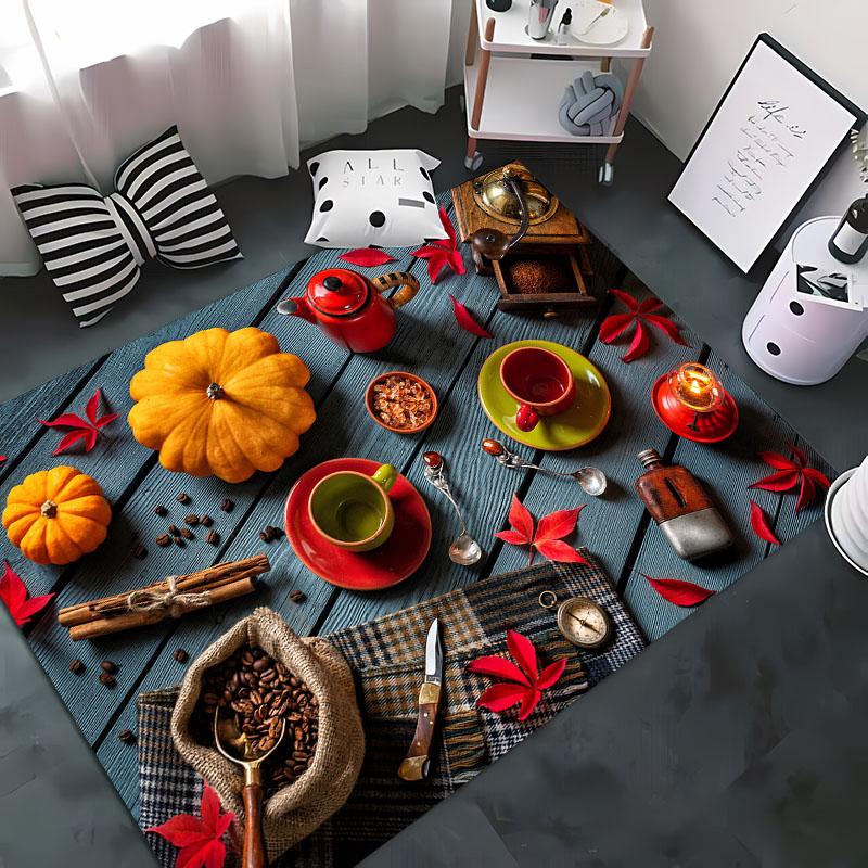 Funny Coffee Beans 3D Printing Carpet for Living Room Bedroom Alfombra Anti-slip Soft Area Rug Sofa Doormat Home Decor Tapete HD