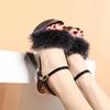 Women's Sandals 14cm High Heel Fluffy Sexy Thick Heel Rhinestone Metal Buckle Fairy 10365 Series 14cm Heel 4cm Platform LFD