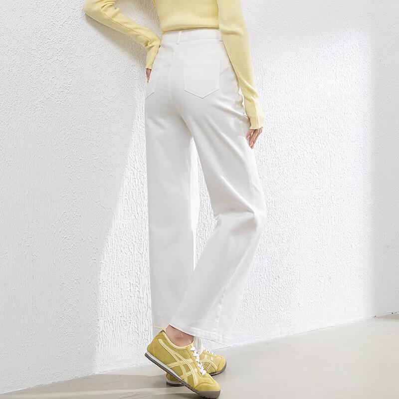 Fanzhen Women's High-Waist Wide-Leg Cropped Denim Jeans