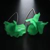 Fashion Women Long Drop Bohemia Handmade Petal Dangle Stud Hook Resin Flower Earrings
