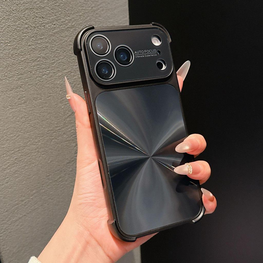 Anti-Drop Metal Paint Phone Case for Apple 17 Pro Max/iPhone 16 with Aurora CD Pattern Lens