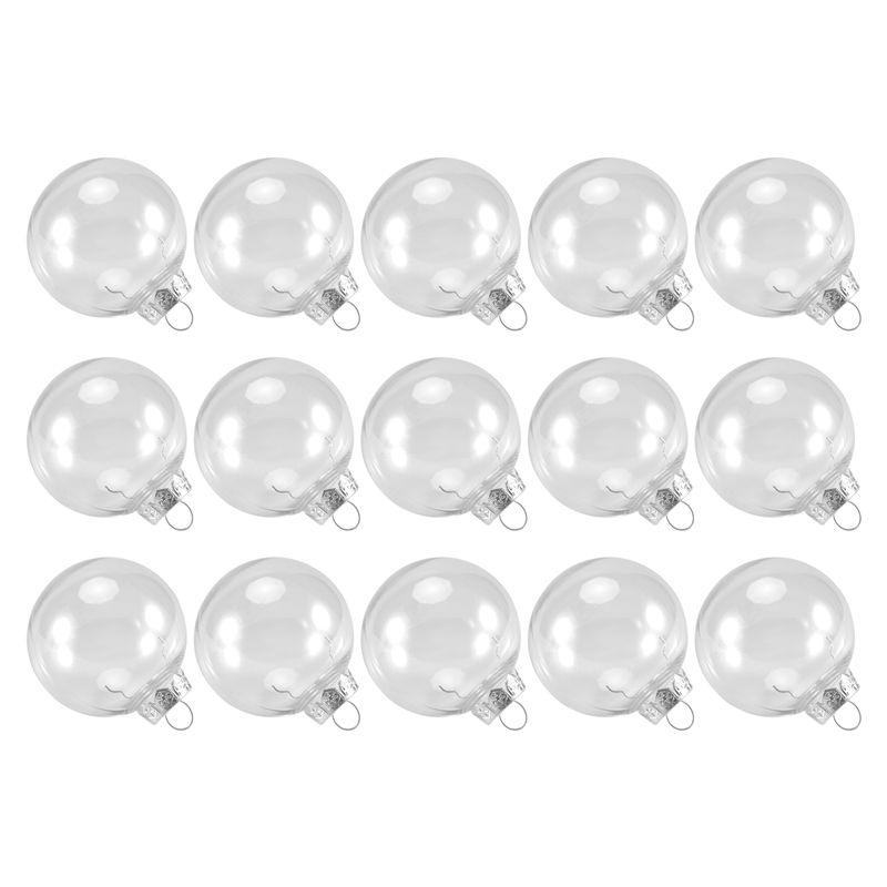 M-Modern-15 PCS Round Clear Christmas Balls Fillable DIY Christmas Tree Balls Made Of Plastic Christmas Balls Tree Decorations