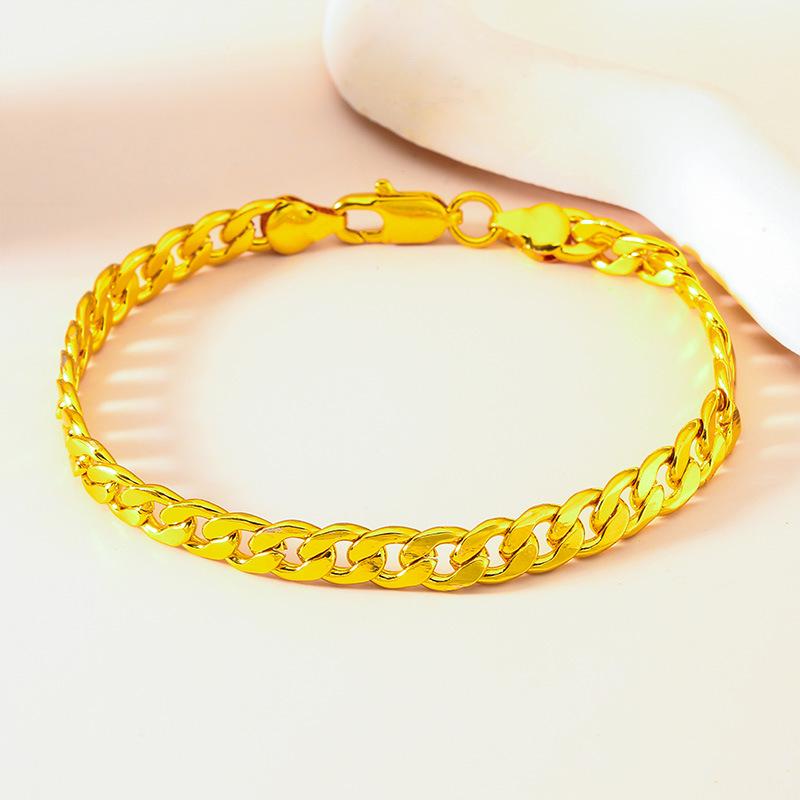 Vietnam Sand Gold Women's Smooth Korean-Style Buckle Bracelet Cross-Border Ornaments Jewelry