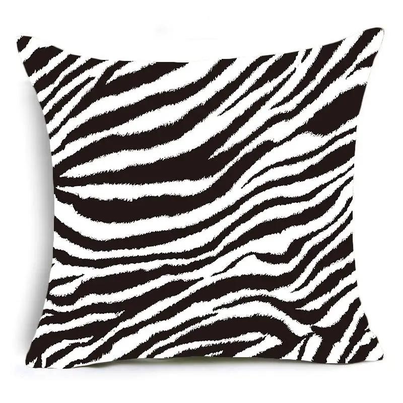 Home Decor Animal Print Pillow Cover Leopard Tiger Zebra Cattle Snake Cushion Cover Home Sofa Chair Decor Pillowcase 45X45Cm