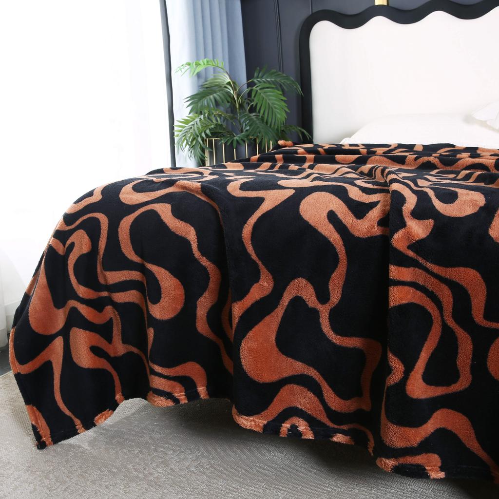 Abstract Stripe Pattern Flannel Blanket Autumn Winter Luxury Soft Warm Bedspread Sofa Cover Home Decor Travel Throw Blankets