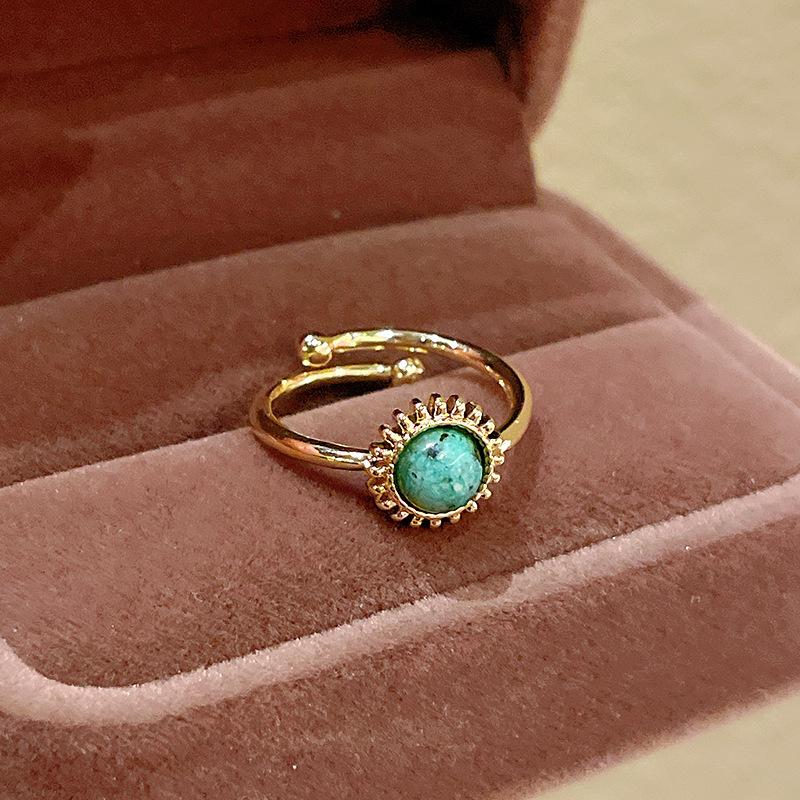 Inel Geometric cu Zircon Placat cu Aur - Modă High-End în Stil Coreean pentru Degetul Arătător