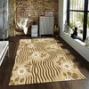 Floral Pattern Carpet with Daisy Design and Beige Background, Home Decor Suitable for use as an anti-slip for living room bedroom sofas