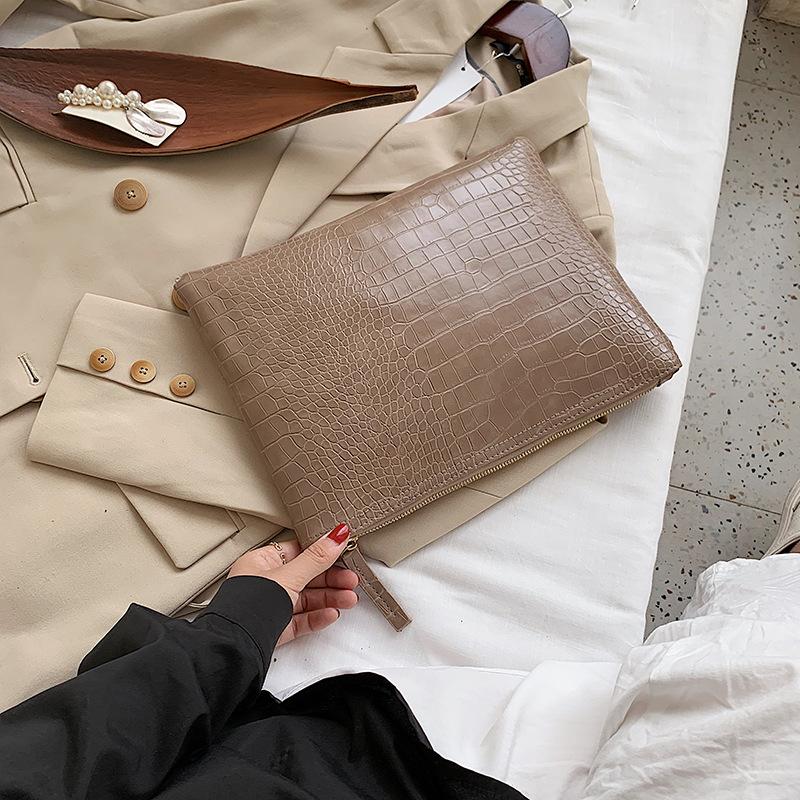 Women Fashion Handbag And Purse Stone Pattern Soft PU Leather Envelope Bag Large Capacity Ladies Day Clutch Wallet For Party